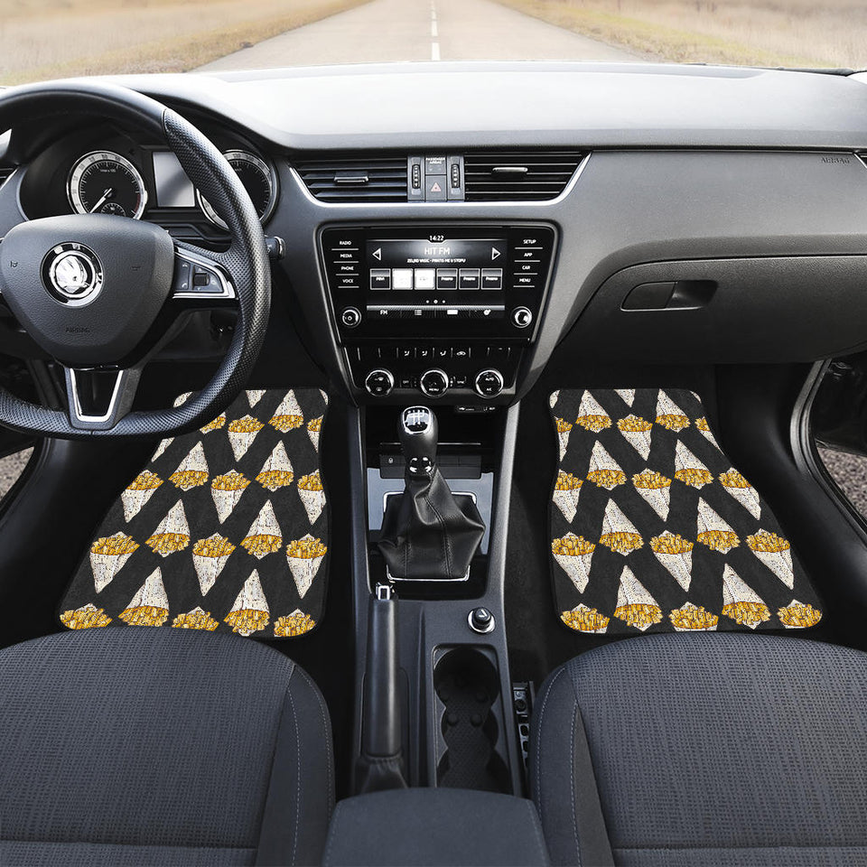 French Fries Dark Background Front Car Mats