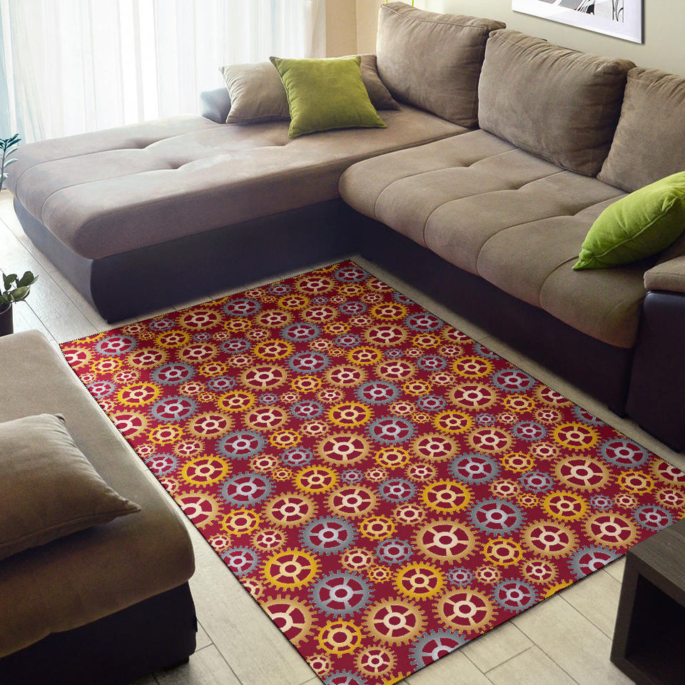 Gear Pattern Print Design 04 Area Rug