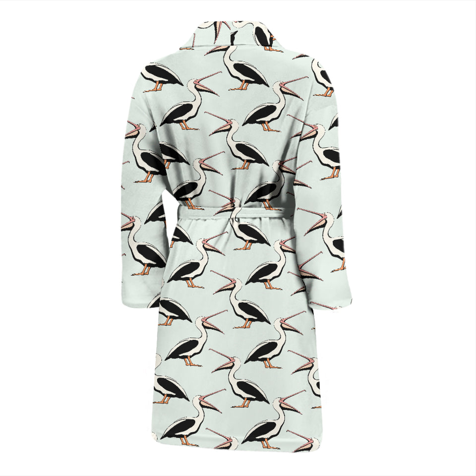 Pelican Pattern Print Design 02 Men's Bathrobe