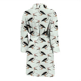 Pelican Pattern Print Design 02 Men's Bathrobe