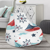 Cute Color Paper Sailboat Pattern Bean Bag Cover