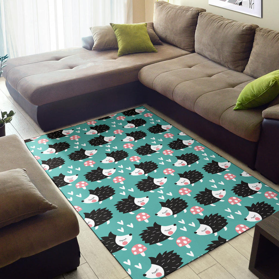 Hedgehog Pattern Print Design 03 Area Rug