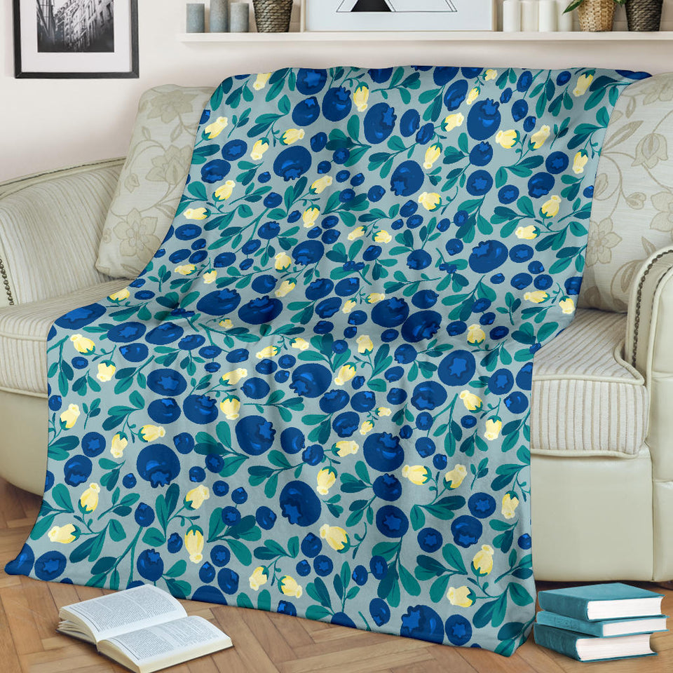 Blueberry Design Pattern Premium Blanket