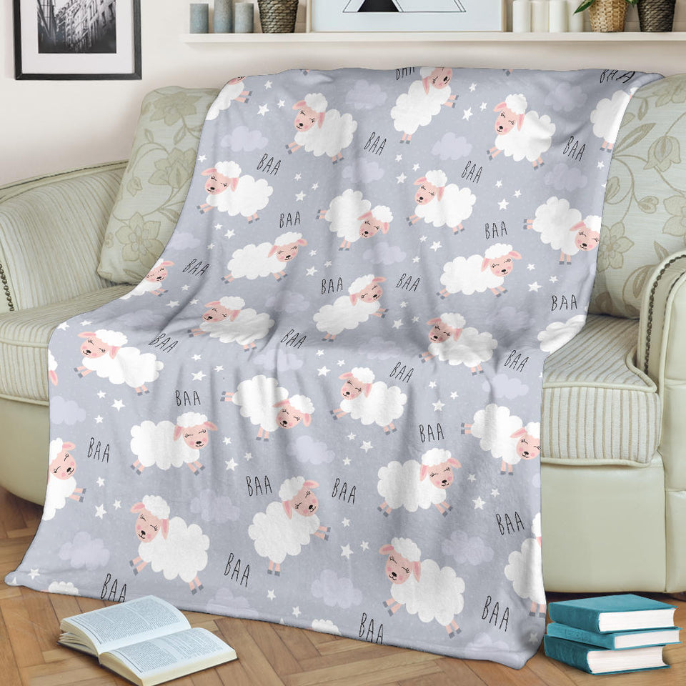 Sweet Dreams Sheep Pattern Premium Blanket