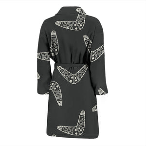 Hand Drawn Boomerang Australian Aboriginal Ornament Men'S Bathrobe