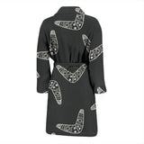 Hand Drawn Boomerang Australian Aboriginal Ornament Men'S Bathrobe