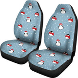 Cute Penguin Christmas Snow Pattern  Universal Fit Car Seat Covers
