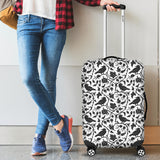 Crow Dark Floral Pattern Luggage Covers
