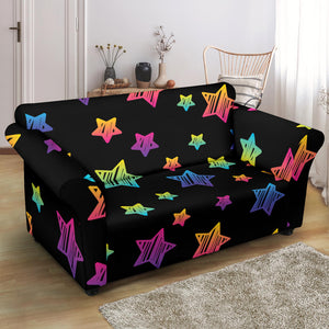 Colorful Star Pattern Loveseat Couch Slipcover
