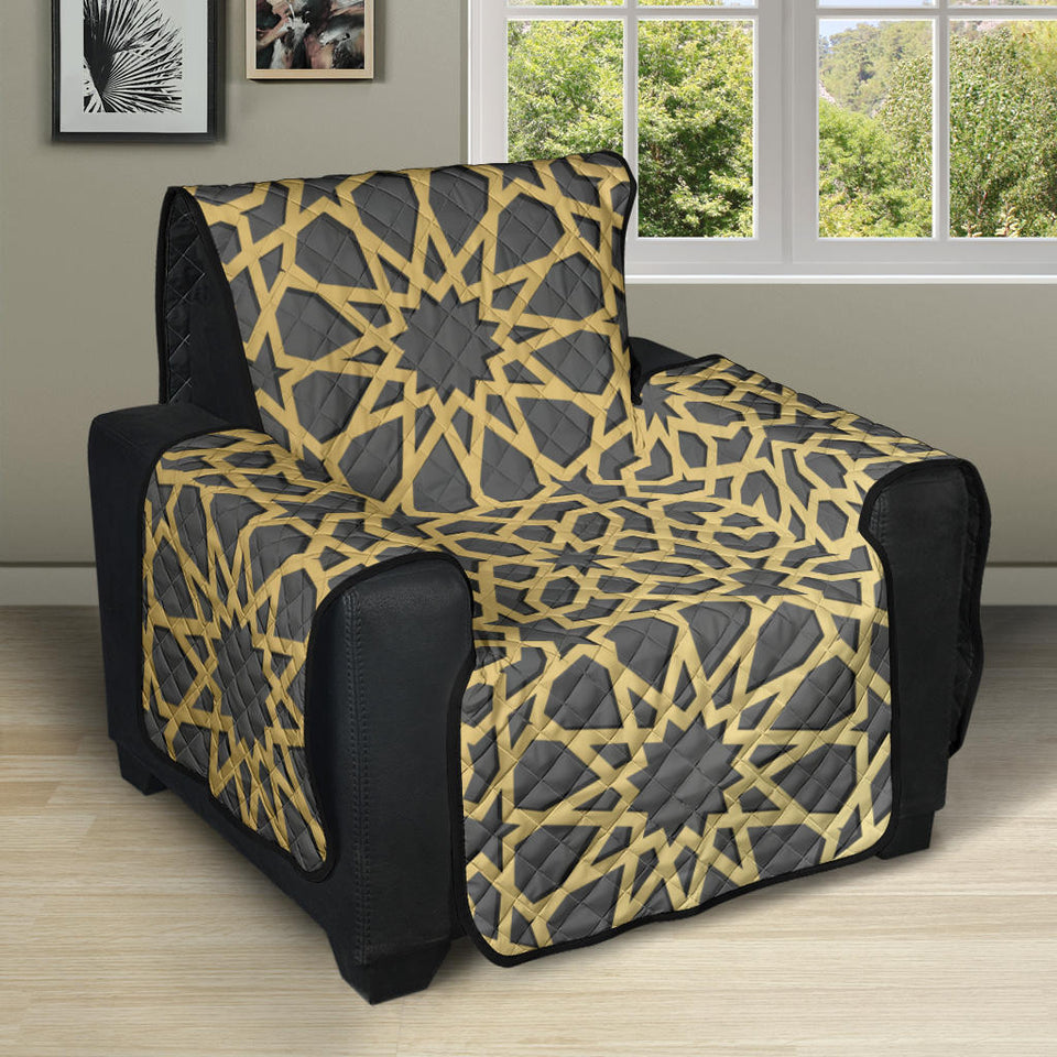 arabic star gold pattern Recliner Cover Protector