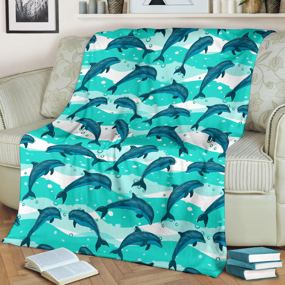 Dolphin Sea Pattern Premium Blanket