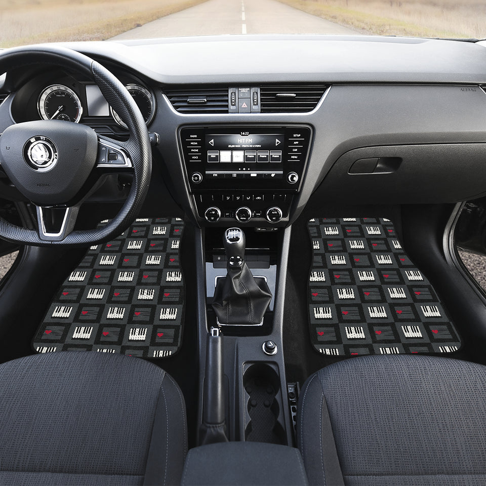 Piano Pattern Print Design 05 Front and Back Car Mats