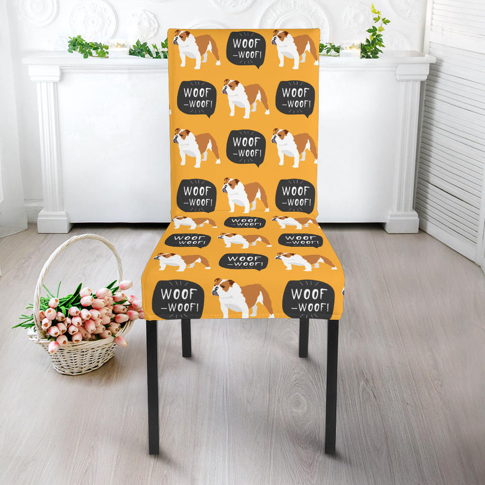 English Bulldog Pattern Print Design 04 Dining Chair Slipcover