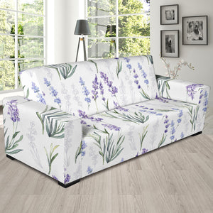 Hand Painting Watercolor Lavender Sofa Slipcover