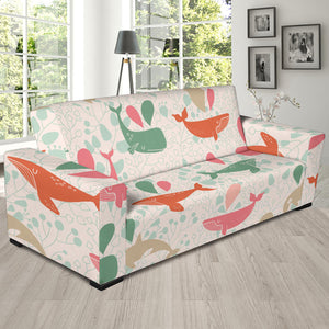 Cute Whale Pattern Sofa Slipcover