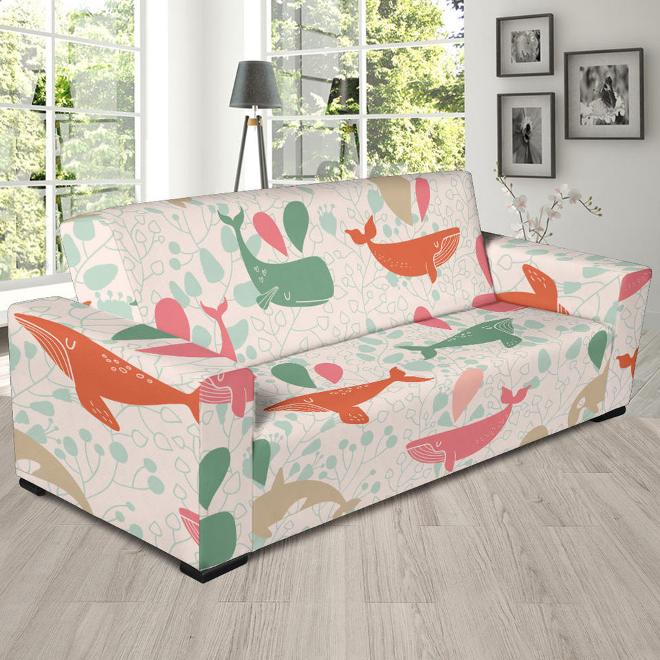 Cute Whale Pattern Sofa Slipcover