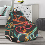 Colorful Snake Plant Pattern Bean Bag Cover