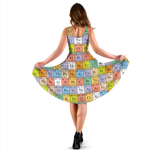 Chemistry Periodic Table Pattern Print Design 01 Sleeveless Midi Dress