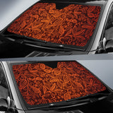Cocoa Beans Tribal Polynesian Pattern Car Sun Shade