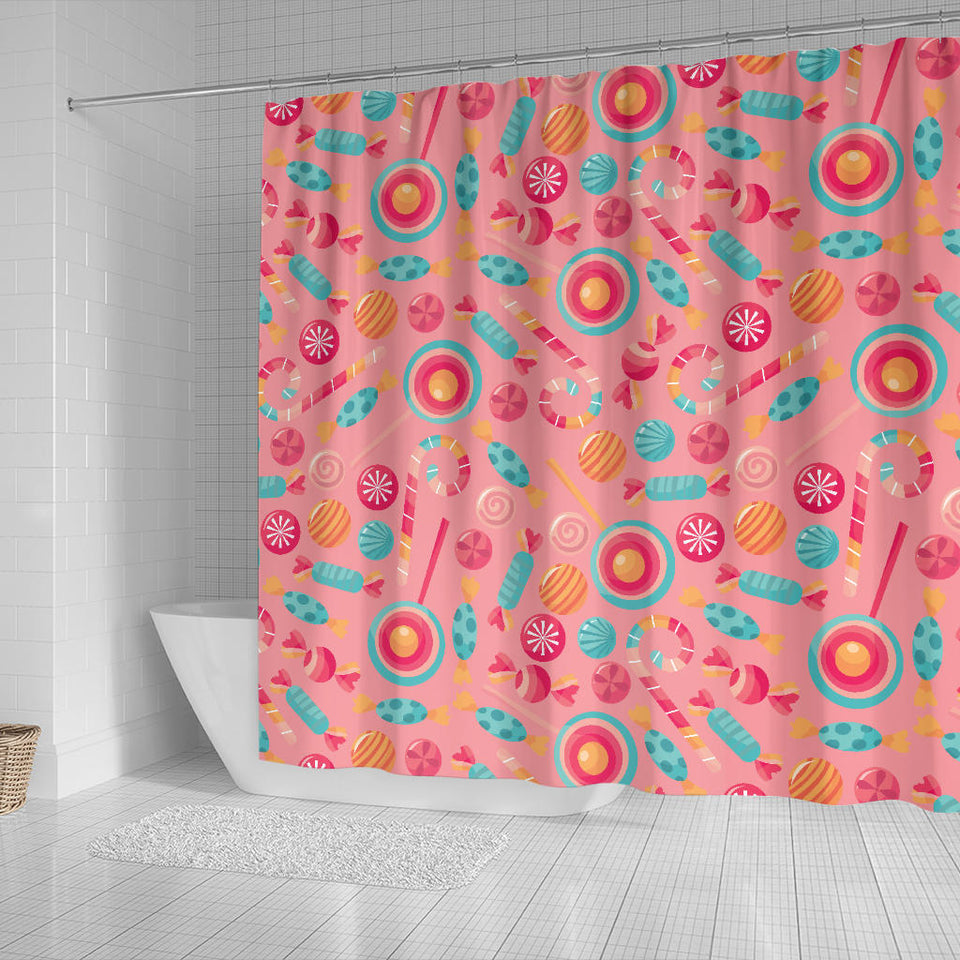 Colorful Candy Pattern Shower Curtain Fulfilled In US