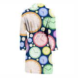 Colorful Clock Background Men'S Bathrobe