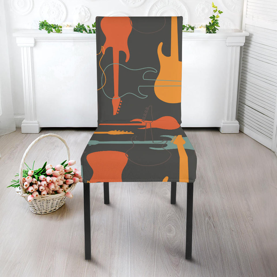 Electric Guitars Pattern Dining Chair Slipcover