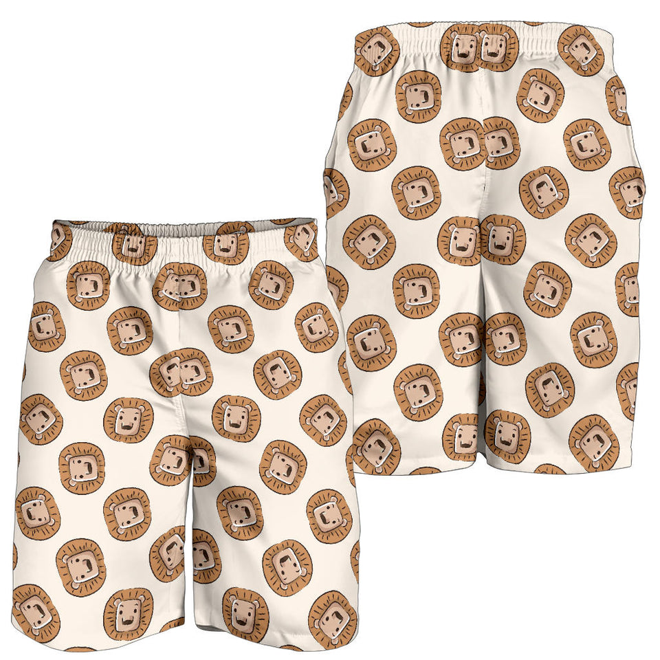 Lion Pattern Print Design 01 Men Shorts