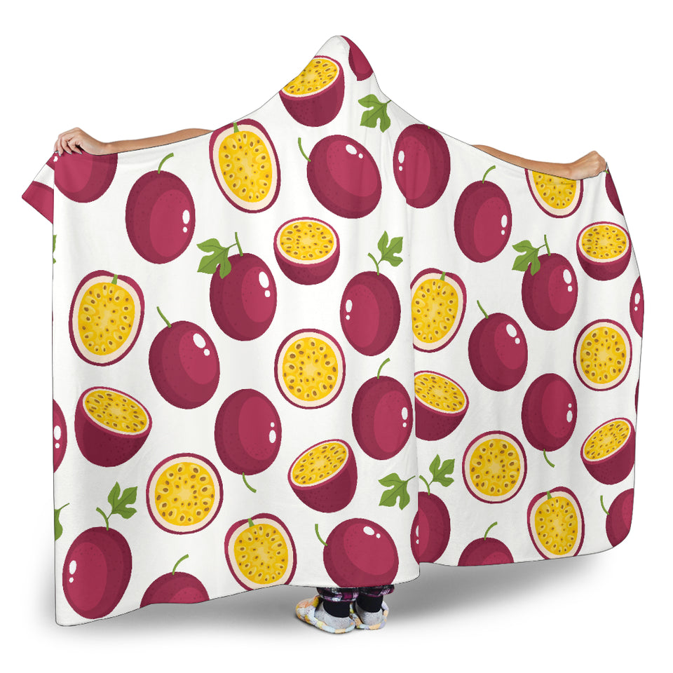 Passion Fruit Design Pattern Hooded Blanket