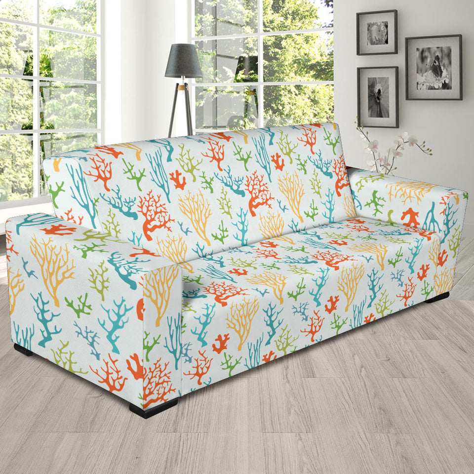 Coral Reef Pattern Print Design 02 Sofa Slipcover