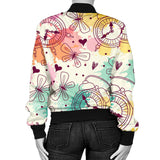 Clock Butterfly Pattern Women'S Bomber Jacket