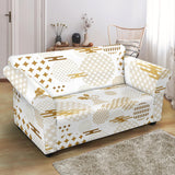 Beautiful Gold Japanese Pattern Loveseat Couch Slipcover