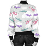 Helicopter Plane Pattern Women'S Bomber Jacket