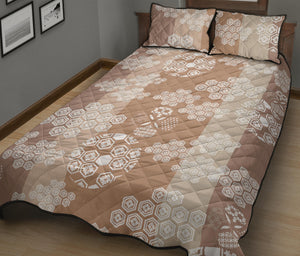 Beautiful hexagon japanese  pattern Quilt Bed Set
