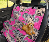 Chameleon Lizard Pattern Pink Background Dog Car Seat Covers