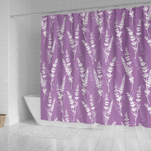 Lavender Flowers Purple Pattern Shower Curtain Fulfilled In US