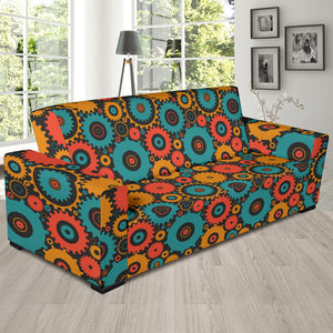 Gear Pattern Print Design 01 Sofa Slipcover