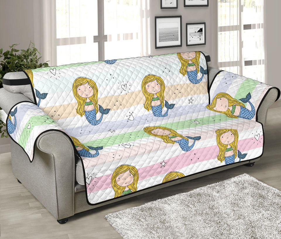 Cute hand drawn mermaid Sofa Cover Protector