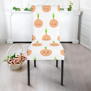 Cute Onions Smiling Faces Dining Chair Slipcover