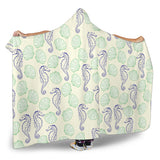 Seahorse Shell Pattern Hooded Blanket