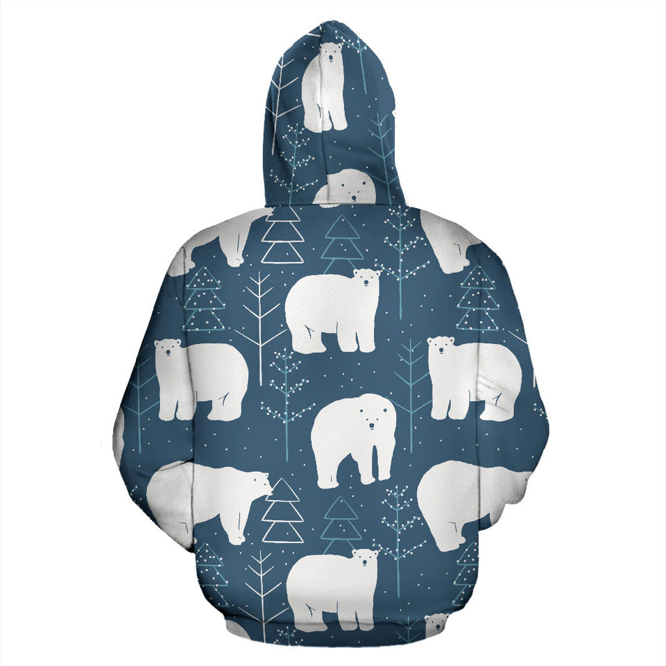 Polar Bear Mother Her Child Pattern Men Women Pullover Hoodie