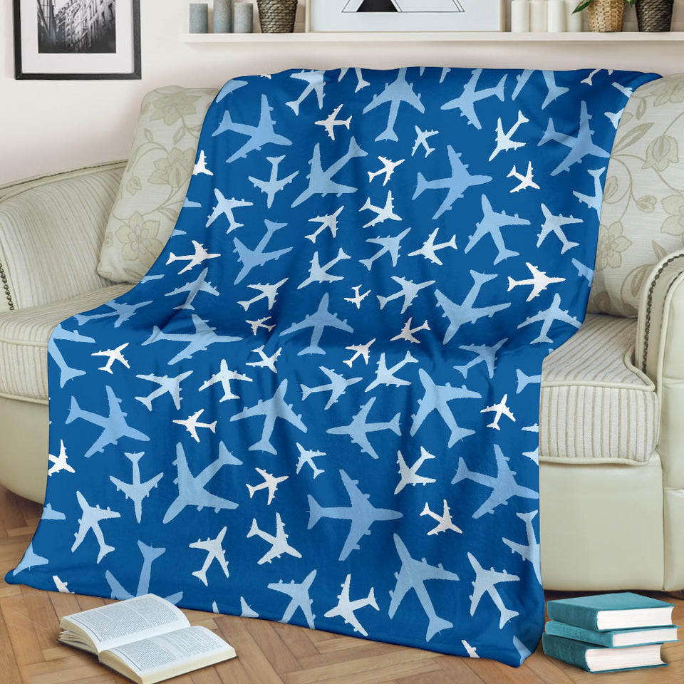 Airplane Pattern In The Sky Premium Blanket
