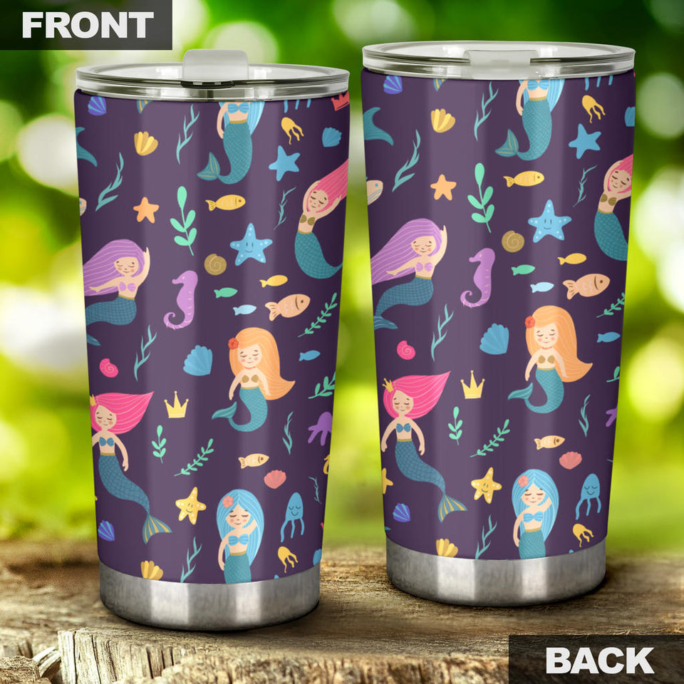 Beautiful Mermaid Fish Jellyfish Algae Other Marine World Tumbler