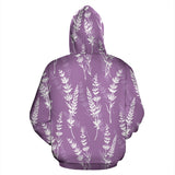 Lavender Flowers Purple Pattern Zip Up Hoodie