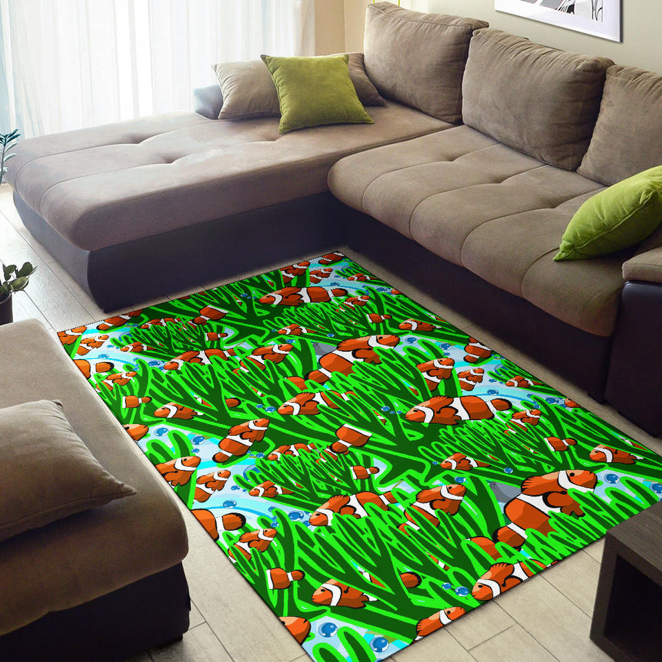 Clown Fish Pattern Print Design 01 Area Rug