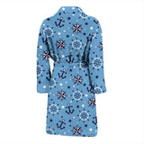Anchors Rudder Compass Star Nautical Pattern Men'S Bathrobe