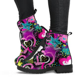 Heart Dot Wave Star Creative Design Pattern Leather Boots