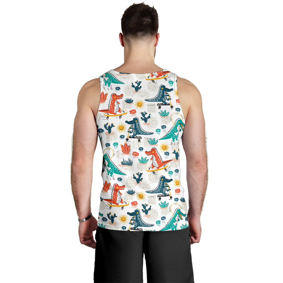 Cute Crocodile Pattern Men Tank Top