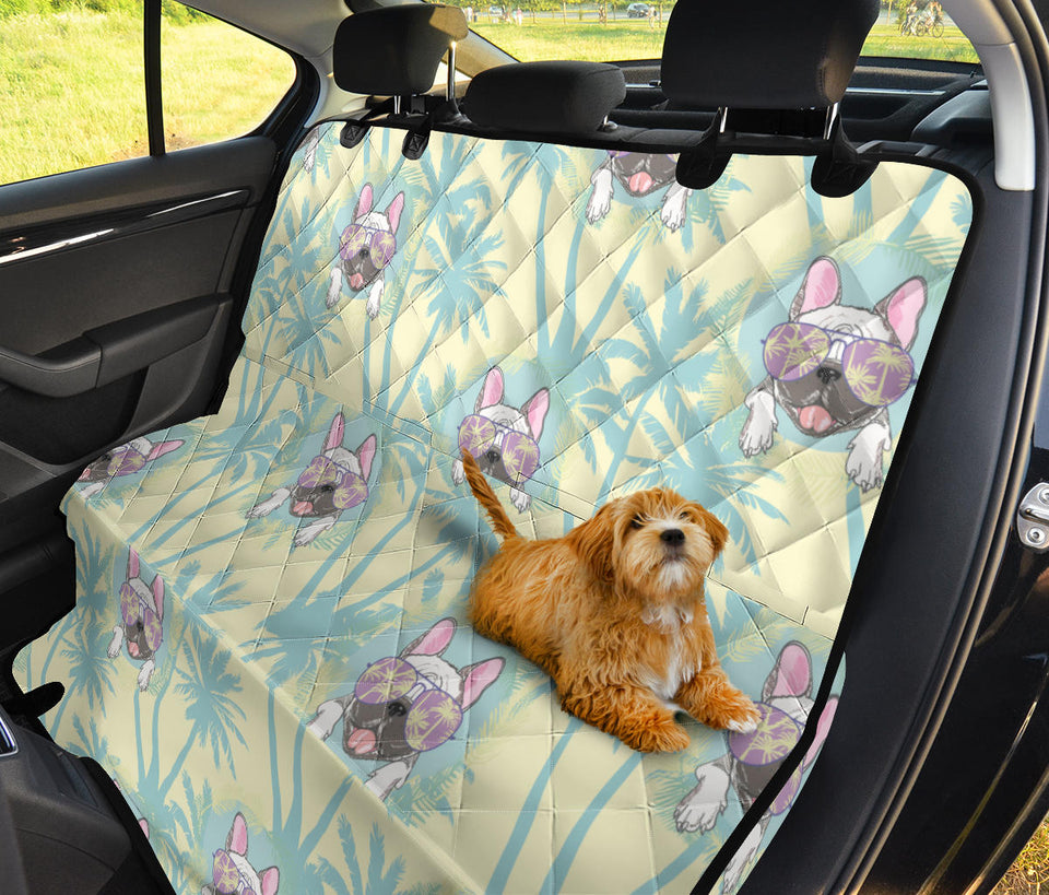 French Bulldog Hawaii Blackground Dog Car Seat Covers