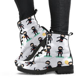 Cute Ninja Katana Sword Pattern Leather Boots
