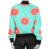 Grapefruit Green Background Women'S Bomber Jacket